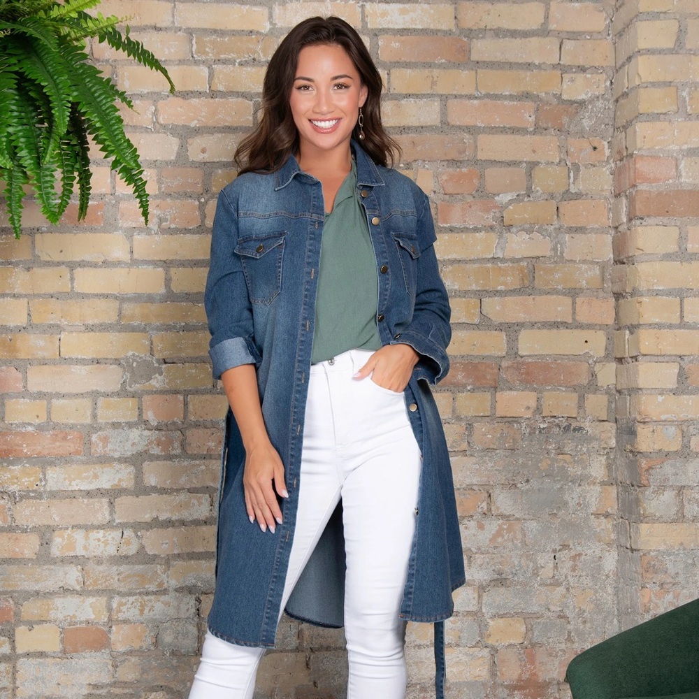 Dark Denim Shirt Dress/Jacket